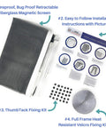 Magnetic Fiberglass Door Screen For Patio And Front Doors, 72x80 Inch Fit with installation kit and instructions