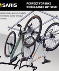Glide Ceiling Bike Rack Storage For Up To Four Bikes With Individual Access, Adjustable Wheel Hooks, grey overhead view