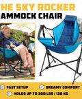 Person relaxing in Cozy Hammock Chair For Adults That Feels Like A Chill Rocking Lounger Portable Folding Camp Chair with Carry Bag