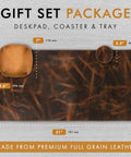 Premium Full Grain Leather Desk Pad 2mm Thick Desk Mat And Blotter For Keyboard And Gamer Mouse with accessories.