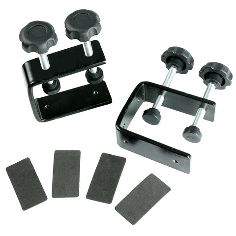 Clamps and pads for Portable DJ Laptop Stand With Adjustable Height, Anti Slip Surface, and Ventilated Steel Frame, Built to Last.