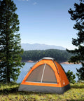 Two Person Camping Tent With Rain Fly And Carry Bag Ultra Lightweight And Compact Outdoor Shelter in forest setting