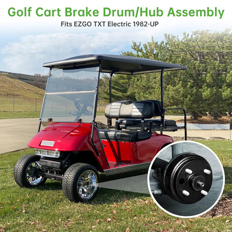 Electric Golf Cart Brake Drum Hub Assembly For EZGO TXT Replacement Fits Rear Hub Spline And Axle Shaft Replaces OEM 19186G1P