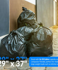 Heavy Duty Black Trash Bags 500 Count 16 To 25 Gallon Garbage Sacks Home Kitchen Bulk Deal, 29"x37" size for outdoor waste.