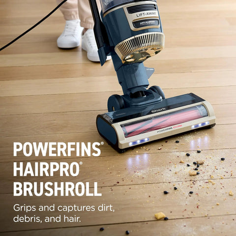 Shark Rotator Lift Away Advanced Upright Vacuum With PowerFins And Self Cleaning Brushroll For Pet Hair Pickup Anti Allergen Complete Seal Technology Lightweight Detachable Canister For Homes, Stairs, Furniture, and Hard Floors In Dark Pure Water Color