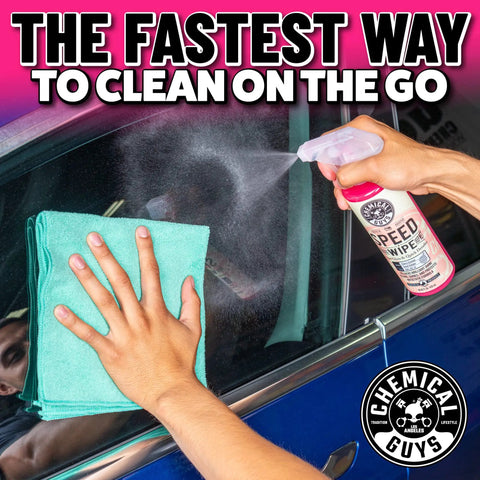 Speed Wipe Quick Detailer Spray For Cars, Instant Slick Mirror Shine Between Washes, Streak Free Formula Removes Dust Smudges And Fingerprints, High Gloss Finish In Seconds, 16 Oz on car window
