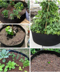15 Gallon Heavy Duty Felt Fabric Grow Bag Planter For Backyard Indoor Outdoor Gardens, with plants and soil, black