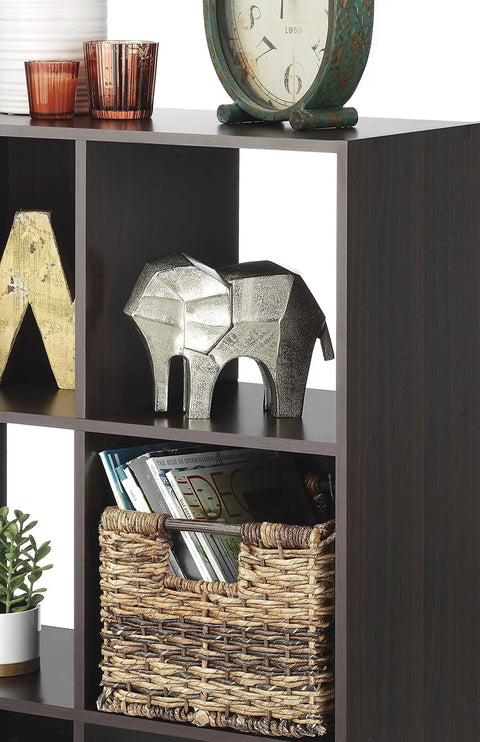 9 Cube Storage Organizer Shelf Unit for Living Room and Bedroom, 3 Tier Stackable MDF Wood Display Shelf with decor items