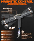All In One Magnetic Ratchet Screwdriver Set With 42 In 1 Bits, showing ratchet toggle and magnetic control