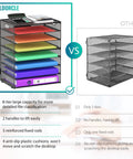 Comparison of 8 Tier Desk Paper Tray Organizer With Handles Mesh File Holder Storage with highlighted features