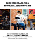 Complete Electric Drum Kit Accessory Bundle With Collapsible Drum Throne And On Ear Headphones in use by musicians