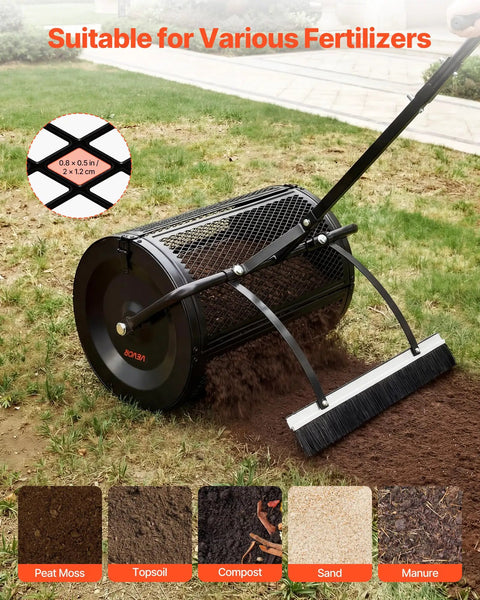 Walk Behind Or Towable Compost Spreader With 24 Inch Spreading Width in garden spreading fertilizer on grass