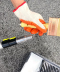 3 Inch Deck Stain Brush 2 Pack for Staining Wood Walls and Fences with threaded handle being attached to extension pole