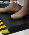 Anti Fatigue Standing Mat For Work And Desk, Industrial Grade Ergonomic Floor Pad With High Density Memory Foam, Yellow Border, 20 By 32 Inches, 1 Pack, Cushioned Support For Leg And Back Pain