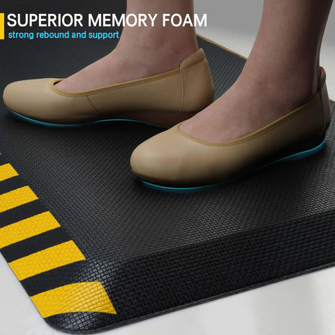 Heavy Duty Anti Fatigue Mat With Cloud Soft Memory Foam Crafted To Keep You Balanced Through Tough Warehouse Or Kitchen Grinds Amazing For Hard Concrete To Ease The Burn Out Of Shifting Legs In A Dependable 20 By 48 Inch Twin Set