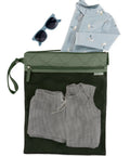 Waterproof Wet Dry Bag With Dual Zippered Compartments And Mesh Pocket For Wet Diapers And Clean Gear Large Grab And Go Baby Organizer