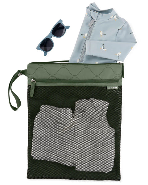 Waterproof Wet Dry Bag With Dual Zippered Compartments And Mesh Pocket For Wet Diapers And Clean Gear Large Grab And Go Baby Organizer