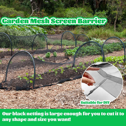 Garden with 60 By 10 Feet Mosquito Netting For Garden And Outdoor Living Kickin Insect Barrier Mesh Screen In Black installed