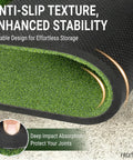 Close-up of Dual Turf Golf Mat 5x4ft For Backyard Indoor Practice Thick 21mm-45mm Hitting Surface, rolled showing anti-slip texture.
