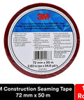 Construction Seaming Tape 8087CW, 1 Roll Red, 72 mm x 50 m Sheathing sealer, front view with label details