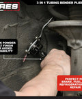 Person using Heavy Duty 180 Degree Tubing Bender For HVAC Plumbing And Auto Projects Fits 1/4, 5/16, And 3/8 Inch Tubing
