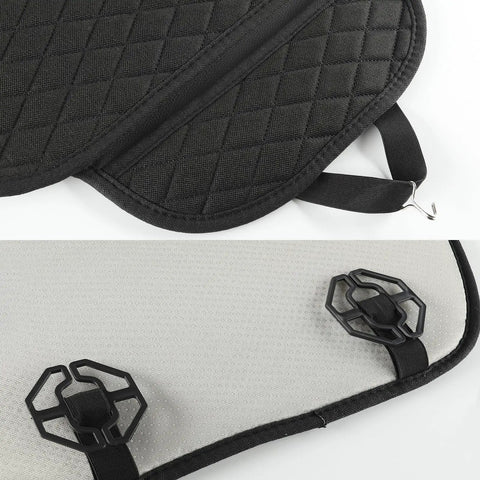 Premium Linen Front Car Seat Cover With Cushioned Pad, Sideless Design, Universal Fit, Black, Wear Resistant Yet Soft Touch, 1 Piece