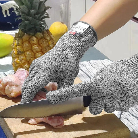 Level 5 EN388 Cut Resistant Kitchen Gloves For Chefs And DIYers, 2 Pairs No Cut Safety Gloves For Oyster Shucking, Mandolin Slicing, Meat Cutting And Wood Carving, Super Comfortable Fit With Snug Grip