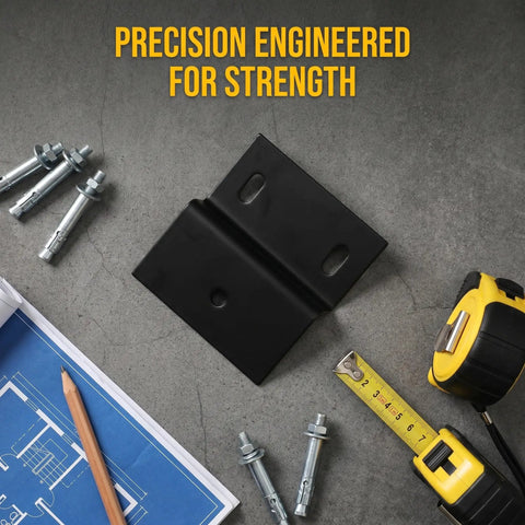 Rock Solid Z Shaped Shelf Brackets For Cabinets And Bathrooms, Heavy Duty Wall Mount Braces, tools and blueprint