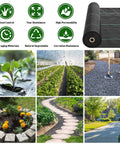 Heavy Duty Weed Barrier Fabric 3 Ft By 50 Ft Woven Landscape Ground Cover Mat for Gardening Weed Block and Soil Moisture Control