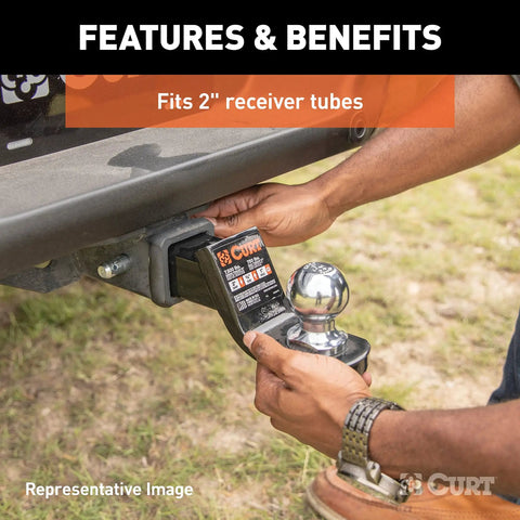 Beefed Up 2 Inch Receiver Ball Mount With One And One Quarter Inch Ball Hole in 2-inch receiver tube, CNC-welded design