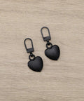 Two Piece Black Heart Shaped Zipper Pull Replacement Kit For Luggage Backpacks Jackets Coats Boots And Clothing Durable Metal Zipper Pulls