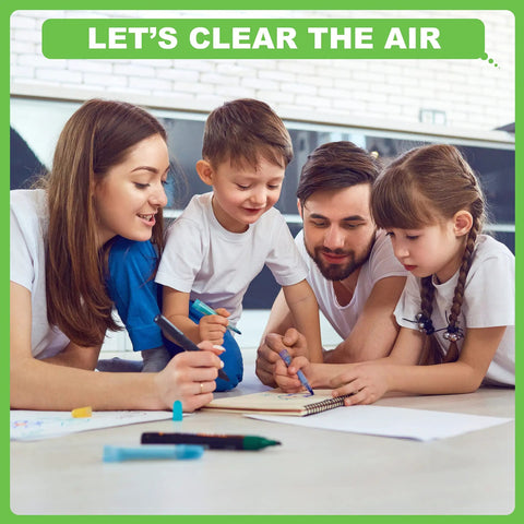 Family drawing on the floor, symbolizing clean air with D360 True HEPA Replacement Filter D3 Kit For Winix D360 Air Purifier Part 1712-0101-02