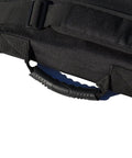 Close-up of handle on 50 Inch Dojo Sword Carrying Bag For Katana Iaito Bokken Shinai, Rugged Heavy Duty Travel Case with dual compartments.