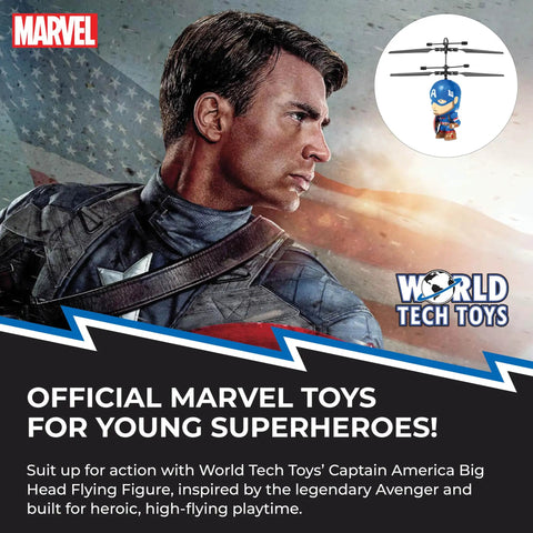 Captain America Big Head Helicopter Toy With Motion Sensors For Kids 6 And Up Official Marvel Licensed Flying Toy advertisement