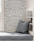 Peel And Stick Grey Speckle Brushstroke Wallpaper For Easy Diy Decor, Repositionable And Removable on an accent wall with lounge