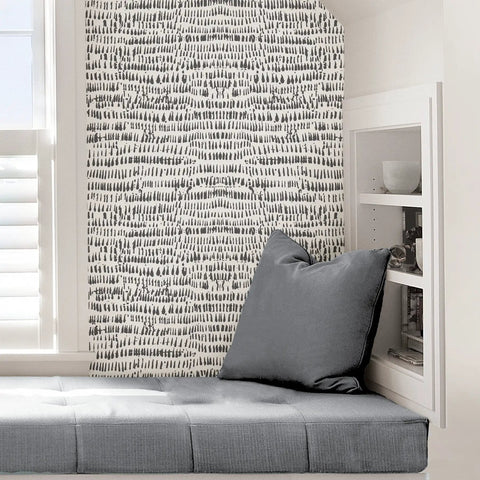 Peel And Stick Grey Speckle Brushstroke Wallpaper For Easy Diy Decor, Repositionable And Removable on an accent wall with lounge