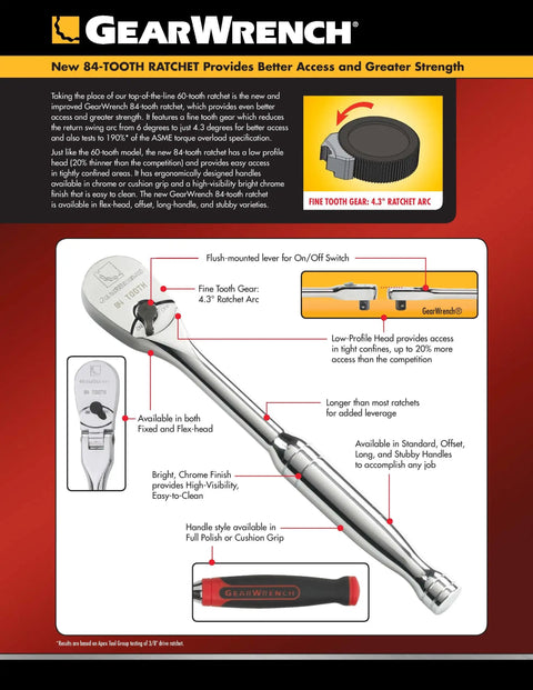 Half Inch Drive 84 Tooth Non Quick Release Ratchet Repair Kit for Non Quick Release Ratchets Made From Alloy Steel product details