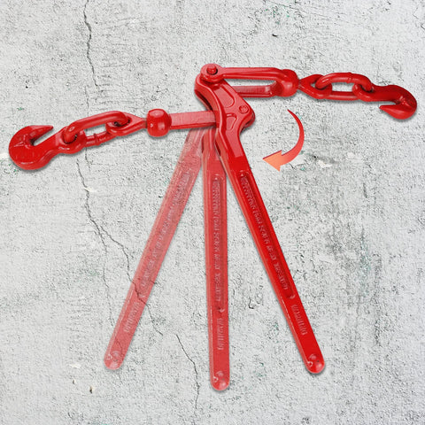 4 Pack Lever Load Binder With 2 Grab Hooks For Five Sixteenth Or Three Eighths Grade 70 Transport Chain 5400 Lb Working Load Limit