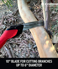 Razor Tooth 10 Inch Folding Pruning Saw With Curved Steel Blade And Ergonomic Non Slip Handle Lock Back cutting tree branch