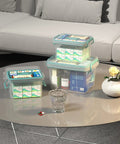 Clear Multi Layer Medicine Storage Box And First Aid Organizer For Home Office And Travel Durable Plastic With Easy Carry Handles on a table