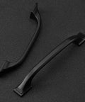 Three Pack Matte Black Cabinet Pulls Three And Three Quarters Inch Modern Arch Handles for kitchen cabinets and drawers.