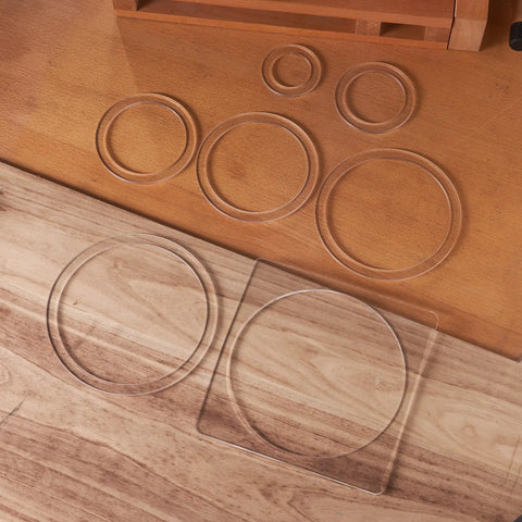 Top Shelf Pack Of Seven Big Circle Inlay Router Template Jig For Woodworking And Craft Projects Making Perfect Oval Cuts Three To Eight Inches, acrylic templates on wood.