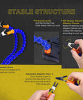 Six Arm Third Hand Soldering Station With Non Slip Aluminum Base Rotatable Octopus Style Helping Arms And Alligator Clamps For PCB