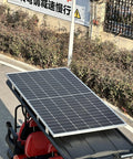 Premium 4 Plus 2 Seater Electric Golf Cart Featuring 48V Lithium Battery And Integrated Solar Panel on red cart.