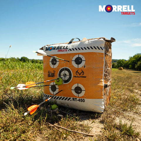 Archery Bag Target With Easy Carry Handle And Edge Camouflage For Crossbow, Compound, And Traditional Bow Practice outside