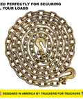 Heavy Duty Grade 70 Chain Load Binder Equipment Tie Down Kit With Four Snap Hook Ratchets And Grab Clamps, coiled steel chain with hooks.