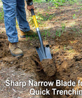 Heavy Duty Digging Shovel With Fiberglass Handle 58 Inch Length For Quick Dirt Penetration High Carbon Steel Blade
