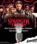 Stranger Things cast with Demogorgon Hunting LED Flashlight Limited Edition Vintage Collectors Edition Batteries Included Two D Cell Batteries Long Lasting Light Up To 80 Hours