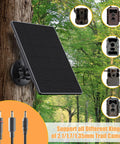 Rugged Trail Camera Solar Panel And 6W Solar Charger Kit For Hunting Cameras With 6000mAh Battery 6V 9V And 12V Output mounted on tree