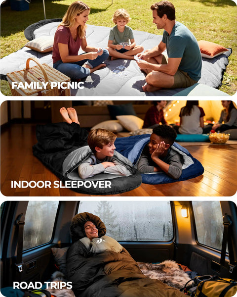 All Season Sleeping Bag For Adults And Kids Waterproof And Lightweight Compact Camping Gear For Hiking And Travel Cold Weather